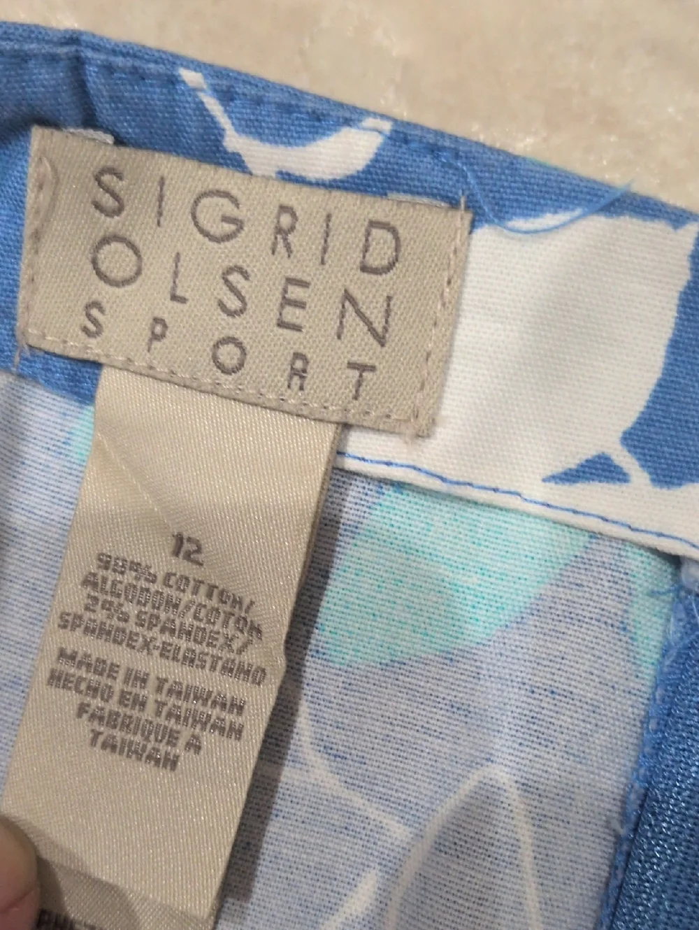 Sigrid Olsen Sport Blue Floral Skirt Size 12